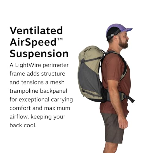 Osprey Hikelite 32L Durable Hiking Backpack - Travel Daypack with Rain Cover for Men and Women, Tungsten Yellow - color: Tungsten Yellow, style: 32l