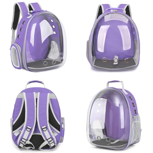 Pet Backpack Carrier,Bubble Backpack Cat Carrier,Pets and Small Dogs,Space Capsule Pet Carrier for Traveling, Walking, Hiking and Outdoor Activities (Purple) - color: Purple