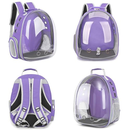 Pet Backpack Carrier,Bubble Backpack Cat Carrier,Pets and Small Dogs,Space Capsule Pet Carrier for Traveling, Walking, Hiking and Outdoor Activities (Purple) - color: Purple