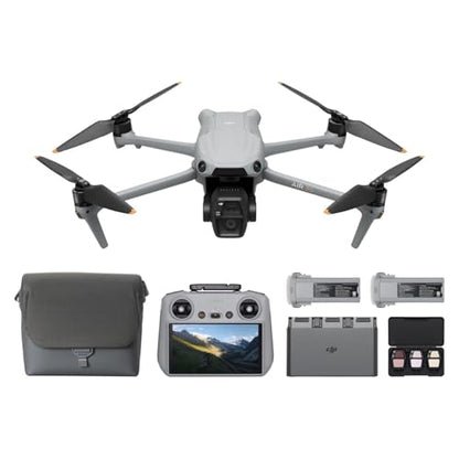 DJI Air 3S Fly More Combo (RC 2 Screen Remote Controller), Drone with 1" CMOS Wide-Angle & Medium Tele Camera for Adults, 4K/60fps, Omnidirectional Sensing & 3 Batteries for Extended Flight Time - style: Air 3S Fly More Combo (RC 2)