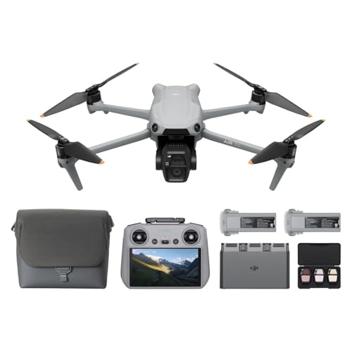 DJI Air 3S Fly More Combo (RC 2 Screen Remote Controller), Drone with 1" CMOS Wide-Angle & Medium Tele Camera for Adults, 4K/60fps, Omnidirectional Sensing & 3 Batteries for Extended Flight Time - style: Air 3S Fly More Combo (RC 2)