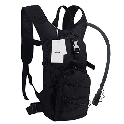 Hydration Backpack with 3L Water Bladder for Hiking and Climbing - color: Black
