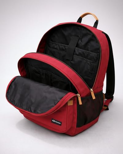 TRAILKICKER Classic Laptop Backpack with Padded 17 inch Laptop Sleeve, Multi Pocket Backpack, Casual Daypack Backpacks (Burgundy) - color: Burgundy