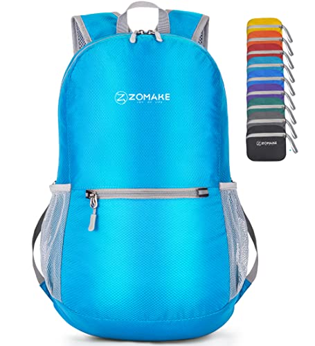 ZOMAKE Ultra Lightweight Hiking Backpack 20L, Packable Small Backpacks Water Resistant Daypack for Women Men(Light Blue) - color: Light Blue-b