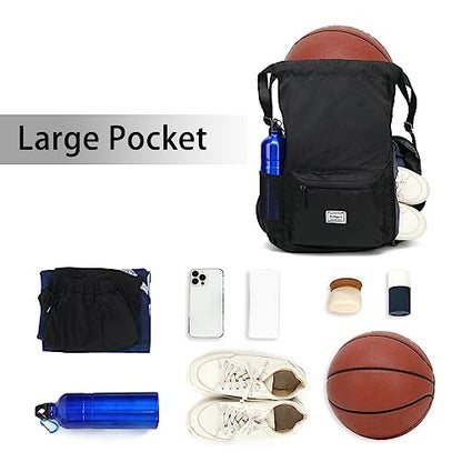 FUXINGYAO Drawstring Backpack Sports Gym Bag with Shoes Compartment, String Backpack Cinch for Women Men (Grey) - color: Grey