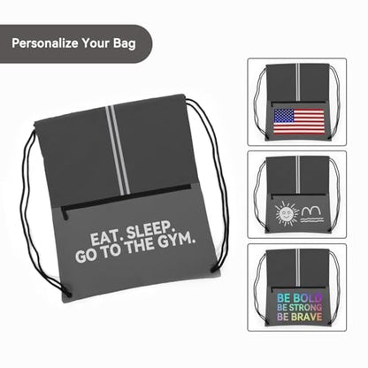 Drawstring Backpack Large Sports Draw String Bag for Men and Women (Urban Gray) - color: Two Tone Urban Gray