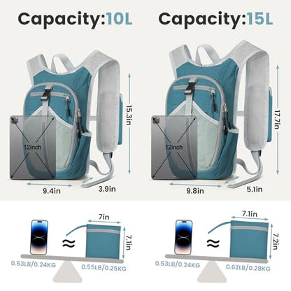 10L Small Hiking Backpack - Lightweight Foldable Backpack, Blue - color: Blue, size: 10L