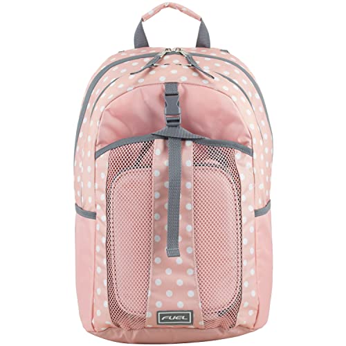 FUEL Lunch Backpack Teens Student Water Resistant Lunch Bookbag Bag Soft Reusable Insulated Cooler Lunch Box Set Travel Office Lunch Bag, Purple Lavender Flowers - color: Blush/Ash Gray/Polka Dots Print
