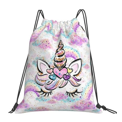 Unicorn Drawstring Backpack Gym String Bag Drawstring Sackpack Sport For Womens Mens - style: Unicorn Horn Drawstring Backpack Gym String Bag