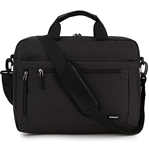 RAVUO Laptop Bag for Men, Water Resistant Shoulder Messenger Bag 15.6inch Computer Carrying Case Business Briefcase with Organizer Pocket | Carrying Case - color: 15.6inch-black
