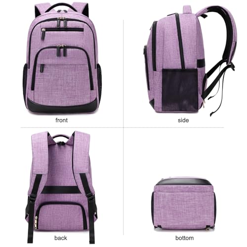 BOVIP Travel Backpack For Men Women,40L Carry On Backpack Flight Approved,TSA Personal Item Travel Bag Fits 17 Inch Laptop,Business Weekender Overnight Daypack Purple - color: Black Purple