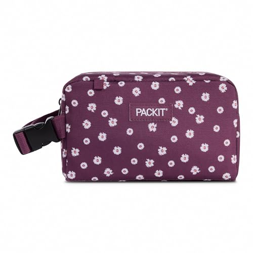 PackIt Freezable Small Insulated Snack Box, Ditsy Daisy Plum, with EcoFreeze Technology (Built-in Ice Pack), Mini Cooler or Small Lunch Bag, For Fresh Snacks On the Go, for Work, Gym, or Travel - color: Ditsy Daisy Plum