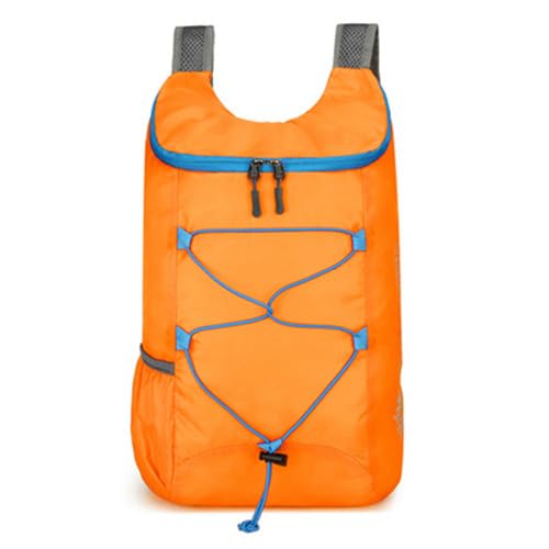 Lightweight and Thin Foldable Backpack, Climbing Bag, Hiking Daypack,15L Waterproof Travel Packable Rucksack (Orange) - color: Orange