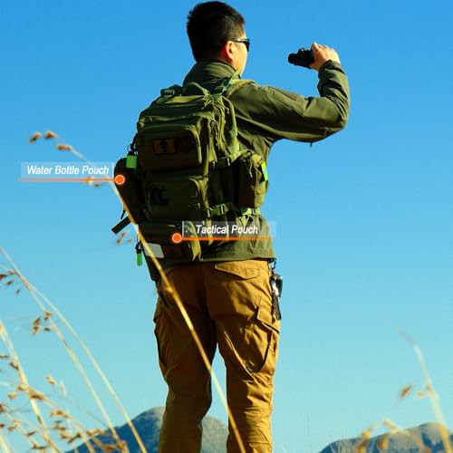 Upgraded Tactical Drawstring Molle Water Bottle Holder Tactical Pouches - color: Green-2pack