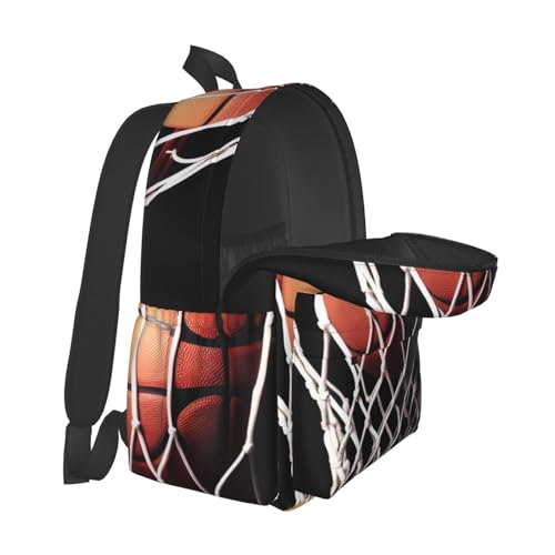 Basketball Travel Backpack for Men Women 15.6 inch Laptop Backpack Casual Daypack for Weekender - color: Basketball