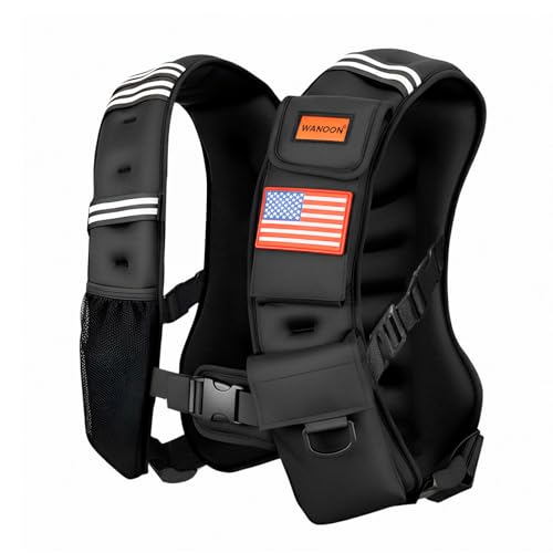 WANOON Weighted Vest for Men Women, 8lb/12lb/16lb/20lb/30lb/40lb Fixed Weight, Plus Size Fitness Vest with Phone Pocket & Reflective Strips for Walking Running Rucking Strength Training - size: 8lb