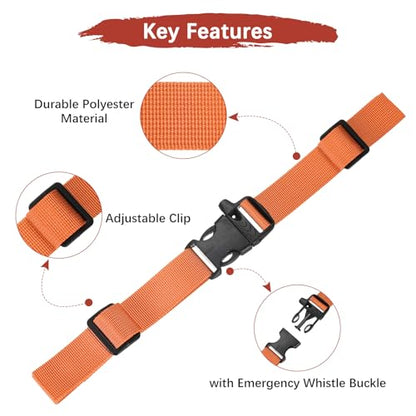 Backpack Chest Strap Adjustable Sternum Straps with Emergency Whistle Buckle Use for Backpack Replacement - color: Orange