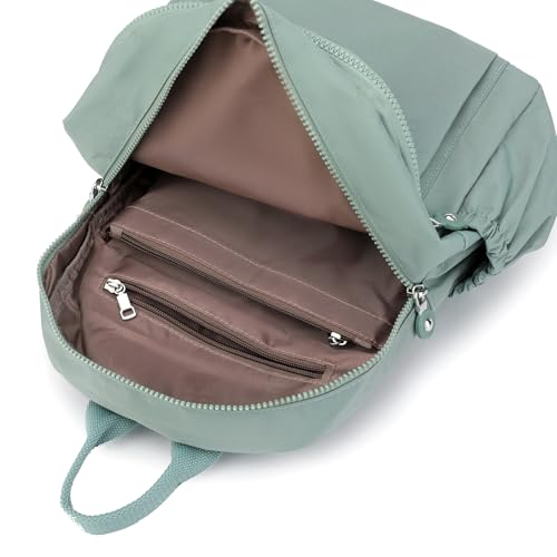 Tanweibago Mini Nylon Women Backpacks,11L Small Ladies backpacks Casual Lightweight Women Shopping Travel Daypack (Light Green) - color: Light Green
