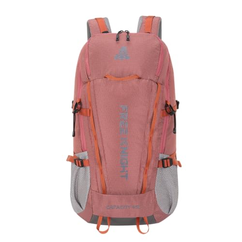 Bseash 45L Waterproof Hiking Camping Backpack with Rain Cover, Outdoor Sport Travel Bag Daypack for Climbing Skiing Cycling (Pink) - color: Pink