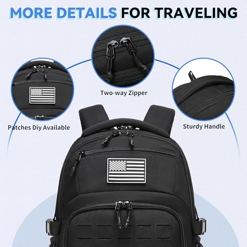 Wotony Military tactical backpack Laser-Cut MOLLE Webbing, backpack for men small tactical assault bag (dark gray, 18.5 inch) - color: Dark Gray, size: 18.5 inch