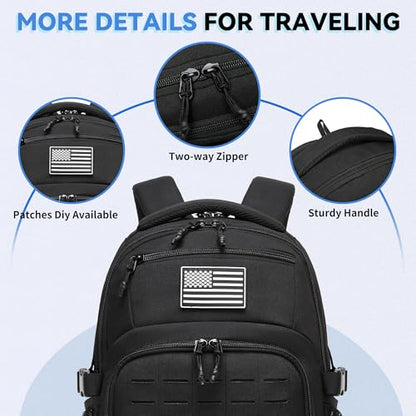Wotony Military tactical backpack Laser-Cut MOLLE Webbing, backpack for men small tactical assault bag (dark gray, 18.5 inch) - color: Dark Gray, size: 18.5 inch