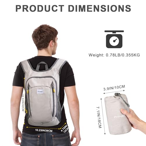 Prospo 12L Hiking Backpack Small Lightweight Travel Backpack for Women Men Casual Foldable Shoulder Bag - color: Beige
