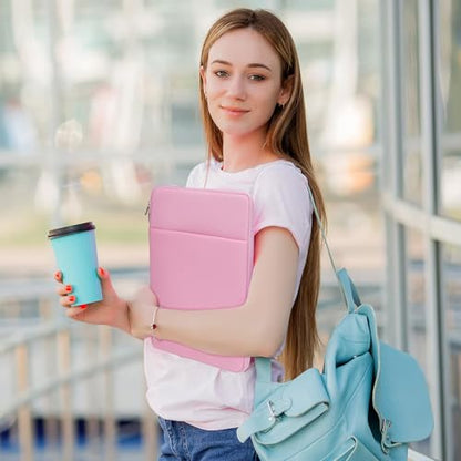 RAINYEAR 13 Inch Laptop Sleeve Case with Front Pocket & Accessories Pouch, Protective Soft Case Padded Cover Compatible with 13.3" MacBook Air/Pro M1 M2 M3 M4 (Pink) - color: Pink, size: 13"