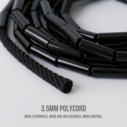Pro-Grade Beaded Jump Rope for Beginners - color: Black
