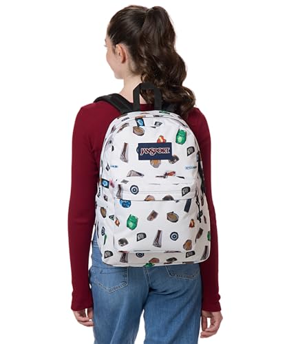 JanSport SuperBreak Plus Backpack with Padded 15-inch Laptop Sleeve and Integrated Bottle Pocket - Spacious and Durable Daypack for Work and Travel - Collected Collage - color: Collected Collage