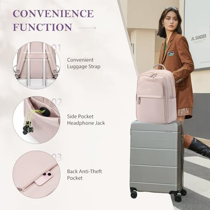 Travel Backpack for Women Personal Carry On Bag Business Weekender Hiking Multilayer Laptop Bag,16 Inch,Pink - color: Upgrade-pink, size: 16 Inch