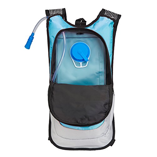 Black Mountain Products Hydration Pack - 2 Liter Water Bladder with Extra Large Storage Compartment - color: Blue
