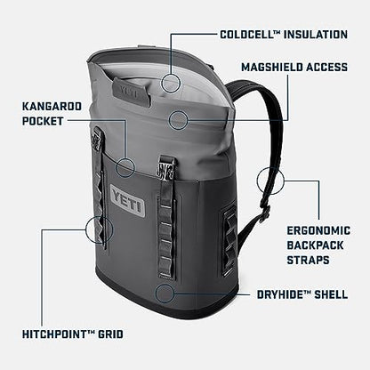 YETI Hopper M Series Backpack Soft Sided Coolers with MagShield Access - color: Charcoal, size: M12