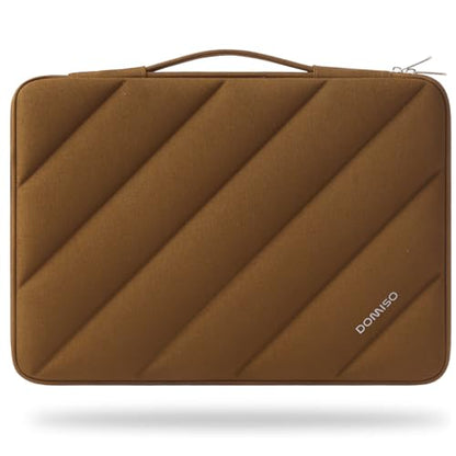 DOMISO 17 inch Laptop Sleeve Protective Case Cover Compatible with 17-17.3 inch HP Dell ASUS Lenovo Chromebook,Waterproof Computer Cases Bag with Handle,Caramel - color: Caramel, size: 17 inch