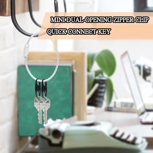6Pcs Double Opening Lock Zipper Pull Replacement Clips, Small Carabiner Clips, Zipper Locks Anti Theft Deterrent for Bag Luggage Pickpocket Backpack Purse Travel Suitcase (Black) - color: 6pcs Black