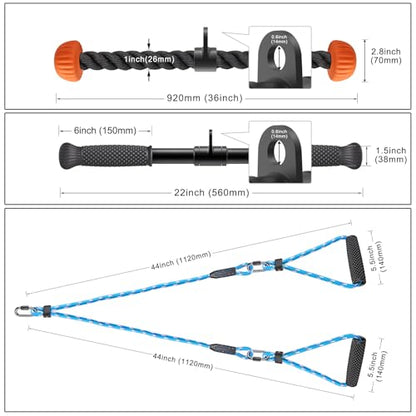 SELEWARE 48'' Heavy Duty Pull Up Bar Wall Mount Multi-function Chin up Bar with Home Gym Cable Pulley System LAT Pulldown Workout Attachments Heavy Bag Hanger - color: A. Black Pull Up Bar with Cable Pulley System