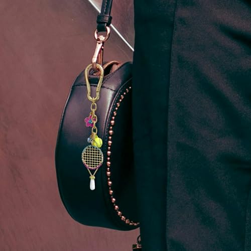 Madison Tyler Western Cowboy Boots Cherry Bow Bubble Tea Strawberry Cute Keychain | Bag Charms for Handbags Purse Charms - color: Tennis