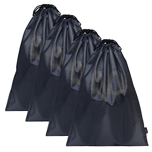 Gloppie Shoe Bags for Travel, (4-Pack) Shoe Storage Bag with Drawstring, Packing Organizer for Sneakers, Gym, Luggage, Closet, Weekender Overnight Travel Essentials - style: 4-pack