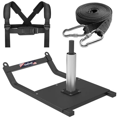 GanFindX Weight Sled, Workout Sled, Fitness Strength Training Sled for Athletic Exercise and Speed Improvement, Suitable for 1" and 2" Weight Plates - color: Black
