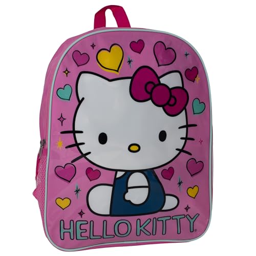 AI ACCESSORY INNOVATIONS Hello Kitty Kids Backpack, Elementary School Girls Book Bag with Padded Straps, Pink - color: Hello Kitty