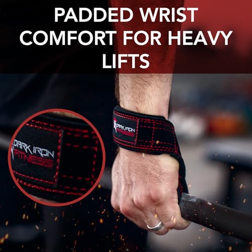 Dark Iron Fitness Wrist Straps for Weightlifting, Heavy Duty Gripping Suede Leather Bands for Men & Women, Support Wraps Gloves Alternative for Power Lifting Weight Strength Training Workouts - size: 2 mm
