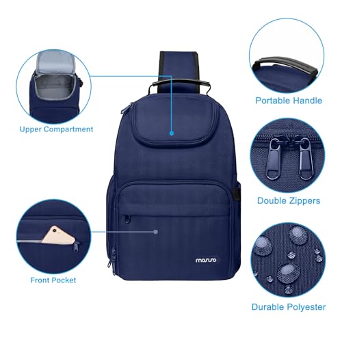 MOSISO Camera Sling Bag, DSLR/SLR/Mirrorless Camera Case Crossbody Photography Backpack with Tripod Holder&Removable Modular Inserts&PU Handle Compatible with Canon/Nikon/Sony, Navy Blue - color: Navy Blue