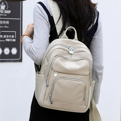 Multiple Pockets Mini Nylon Women Backpack Casual Simple Lightweight Resistant Mini Travel Daypack