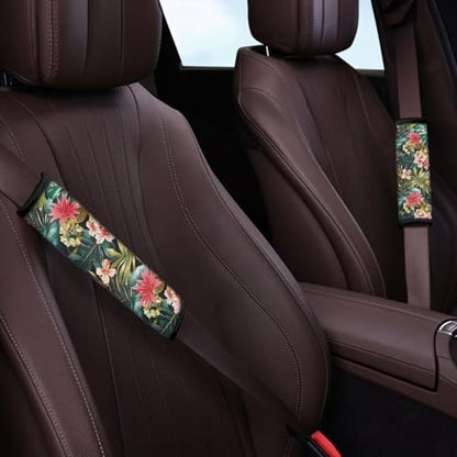 Forchrinse Hawaiian Hibiscus Car Seat Belt Cover for Women 2 PCs Shoulder Strap Pads Cover,Safety Belt Strap Shoulder Pad - color: Hawaiian Hibiscus