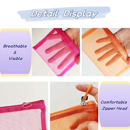 5 Pack Small Mesh Zipper Pouch Bags for Purse & 5 Pack Mesh Pencil Pouches, Mini Purse Organizer Pouches, Small Travel Toiletry Pouch Bag, Diaper Bag - color: Mix (A5+B7)