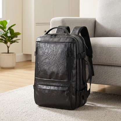 Carry On Backpack, 40L Expandable Travel Backpack with Laptop Compartment, Water Resistant Business Travel Bags Airline Approved for Men Women Weekend Trip (Black) - color: Black