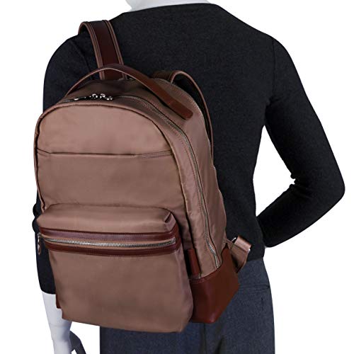McKlein Parker, 15" Backpack Laptop Briefcase, Laptop & Tablet, Travel Business Backpack & Cross-Body, Dual Compartment Laptop/Computer & Tablet Backpack Bag Case - color: Khaki