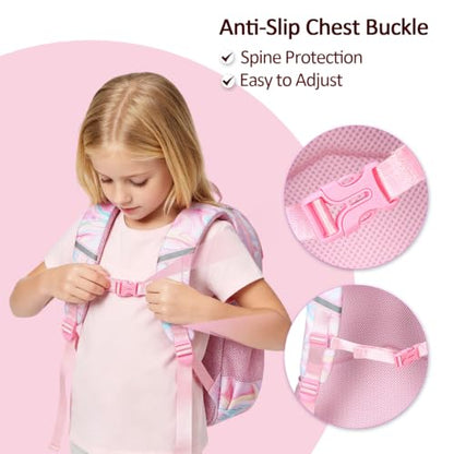 abshoo Marble Lightweight Girls Backpack For School Kids Elementary Kindergarten Bookbag School Bags (Marble Pink-A) - color: Marble Pink-a