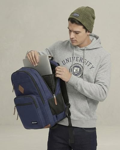 TRAILKICKER Classic Carry-on Travel Backpack, Laptop Backpack with Padded 17 inch Laptop Sleeve, Multi Pocket College Backpack, Casual Daypack Backpacks - Navy - color: Navy