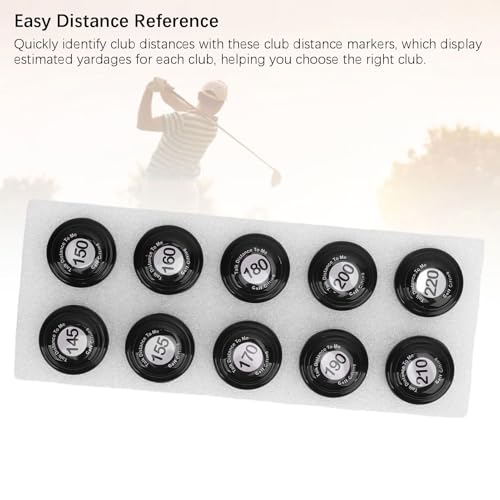SUNGOOYUE Golf Club Distance Markers, 20 Pack Easy Install Golf Ball Makers Reference for Golfers & Training Sessions - color: Black