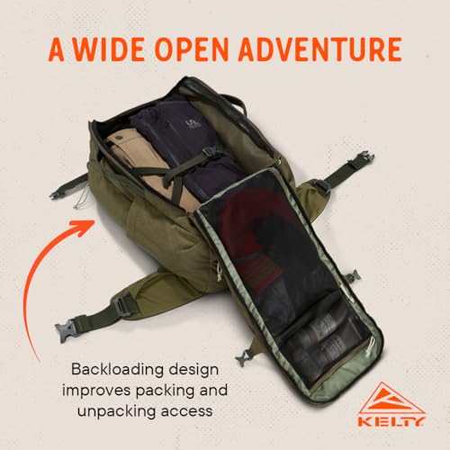 Kelty | Redwing Traveler Backpacks, Travel Pack for Adventure Travel - color: Burnt Olive, size: 40L